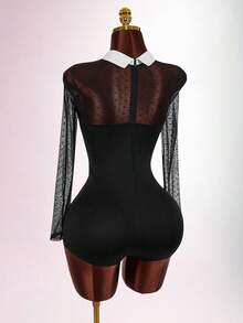 Amplova Bộ đồ liền thân bó sát eo thấp chấm bi ngày lễ tình nhân dành cho nữ - Nhiều màu - Xem 8