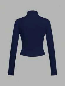 SHEIN EZwear 3件套休闲简约白色、黑色、藏蓝色针织拉链长袖T恤（女款） - 彩色 - 查看 14
