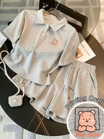 Franclia 修身 Polo 领短袖上衣 + 侧袋短裤