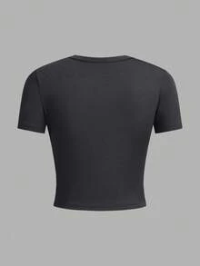 SHEIN EZwear 女士休闲简约T恤，多件装 - 彩色 - 查看 10