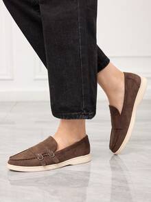 Sleekvia 25th Anniversary Women Loafers Shoes Slip-On Comfortable Soft Bottom Casual Shoes Valentine's Day - Brown - View 3