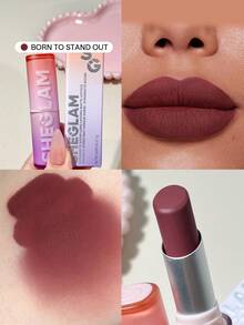 SHEGLAM Dynamatte Boom 持久霧面唇膏-天生出眾 20 種顏色 奶油霧面防水唇膏 神奇不粘杯防轉移唇膏 棕紫色唇膏 品牌 美容 化妝 化妝品 適合女性與女孩 完美搭配冬季 Y2K 時尚 流行 生日禮物 假期 派對準備就緒 最佳顏色