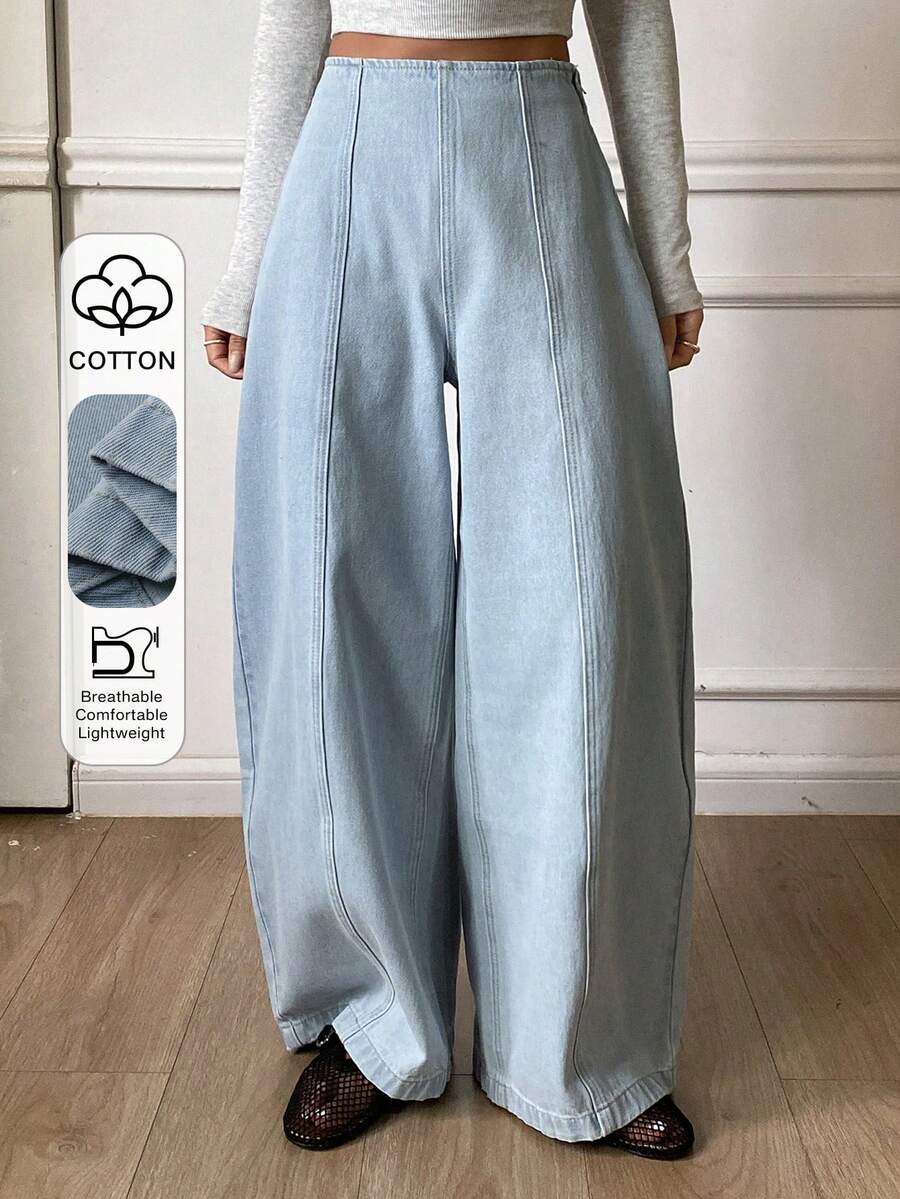 Dazy Tall 高个女式加长筒筒休闲牛仔裤 - 淺色水洗藍 - 查看 1