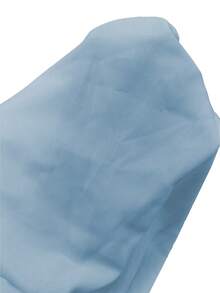 SHEIN LUNE 女士圆领蝙蝠袖扭结下摆休闲纯色T恤 - 淺藍色 - 查看 4