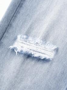 Tween Girls' Distressed Boyfriend Jeans, Retro American Style Loose Fit Wide Leg Casual Denim Pants, Blue - Blue - View 6