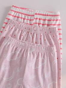 6件套女婴粉色系列打底裤和长袖连体衣睡衣套装 - 粉色 - 查看 3