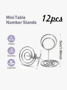 12个银色桌面数码支架，3种尺寸（5厘米/8.5厘米/22厘米），带防滑底座，适用于婚礼、派对、餐桌、拍照、便签、生日派对或其他宴会。 - 銀色 - 查看 10