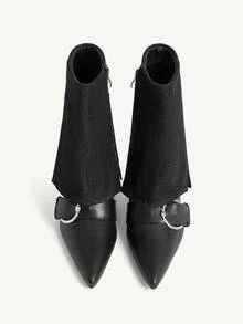 CUCCOO CHICEST Women's Pointed Toe Buckle Design Fashion Stiletto Ankle Boots Fall Shoes - Black - View 10