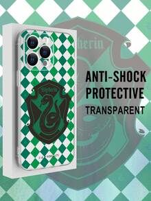 HARRY POTTER X SHEIN 1个手机壳 - 时尚优雅的绿色棋盘格蛇形徽章设计 | 透明防震软壳 | 兼容 iPhone 17/17 Pro/17 Pro Max/Air 和 16/15/14/13/12/11/Pro/Pro Max/X/XR/XS/XS Max/7/8/Plus - 無色 - 查看 3