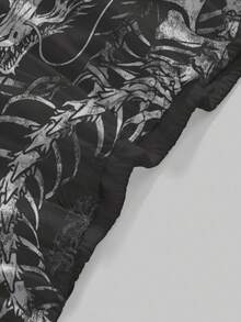 ROMWE Grunge Punk 朋克风荆棘龙头骨暗黑火焰性感摇滚露背系带吊带背心（女款） - 灰色 - 查看 3