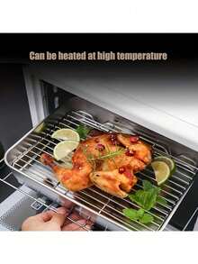 3pcs 10in Covered Stainless Steel Baking Tray, Food Storage Set - Square, Manually Covered, Hand Washed - Suitable For Meal Preparation And Outdoor Picnics - متعدد الألوان - مشاهدة 4