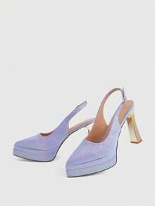 CUCCOO LuxiPop Women's Fashion Party Waterproof Platform High Heel Sandals - Royal Blue - View 3