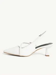 CUCCOO CHICEST Women's Pointed Toe Buckle Design Fashionable High Heels, Versatile For Daily Wear - White - View 10