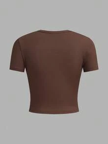 SHEIN EZwear 女士休闲简约T恤，多件装 - 彩色 - 查看 8