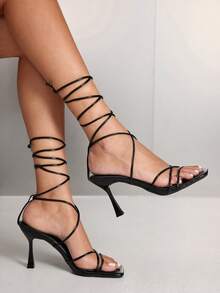 CUCCOO SZL Women Heeled Sandals - Black - View 1