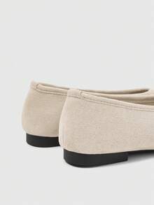 Sleekvia Giày bệt nữ mũi vuông thoải mái, kiểu dáng thường ngày - Màu be - Xem 9