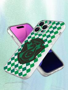HARRY POTTER X SHEIN 1个手机壳 - 时尚优雅的绿色棋盘格蛇形徽章设计 | 透明防震软壳 | 兼容 iPhone 17/17 Pro/17 Pro Max/Air 和 16/15/14/13/12/11/Pro/Pro Max/X/XR/XS/XS Max/7/8/Plus - 無色 - 查看 5