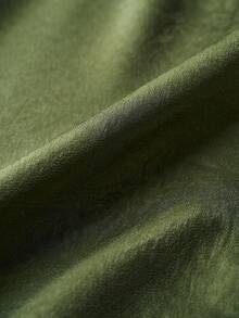 Airaco Men's V-Neck Satin Sleeveless Casual Shirt - Dark Green - View 8