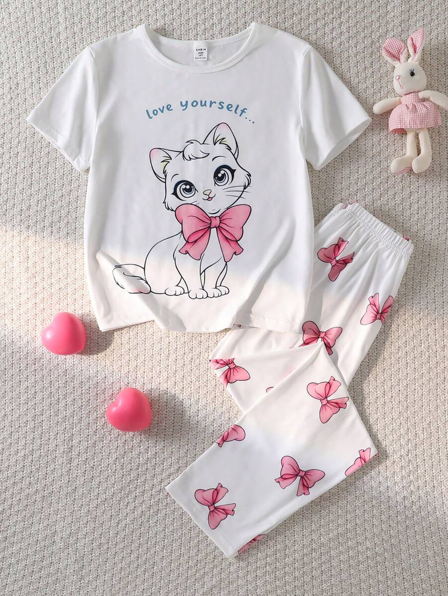 Tween Girls Pajamas - White - View 1