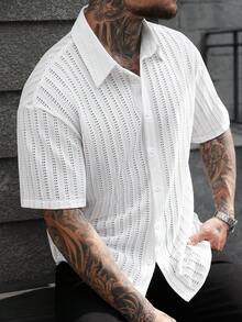 Manfinity CasualCool 男士衬衫 - 白色 - 查看 5