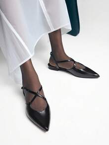 Mnmlis Women's Buckle Design Casual Versatile Flat Shoes Valentine's Day - Black - View 7