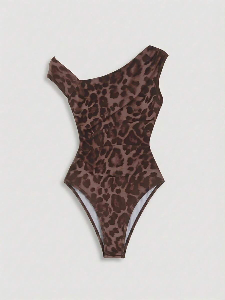 Lumivelle 女士时尚豹纹紧身吊带连体衣