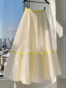 GlowEve Ladies Weave Summer Skirts For Vacation - Apricot - View 1