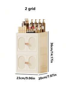 Foldable Makeup Organizer With Doors - Portable Desktop Storage Box For Cosmetics, Skincare, Multi-Layer & Collapsible - Multicolor - View 15