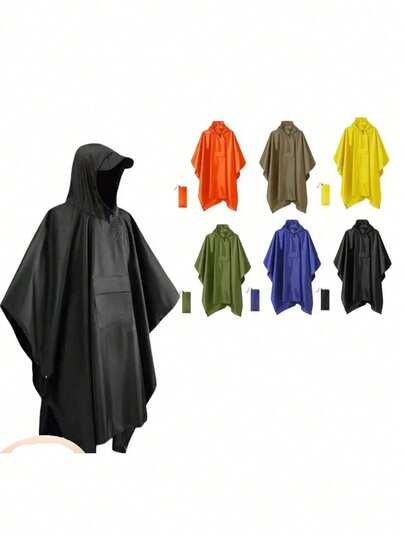 一件加厚防水全身雨衣，长袖连帽雨披，适合户外运动，成人骑行徒步时尚连体雨衣