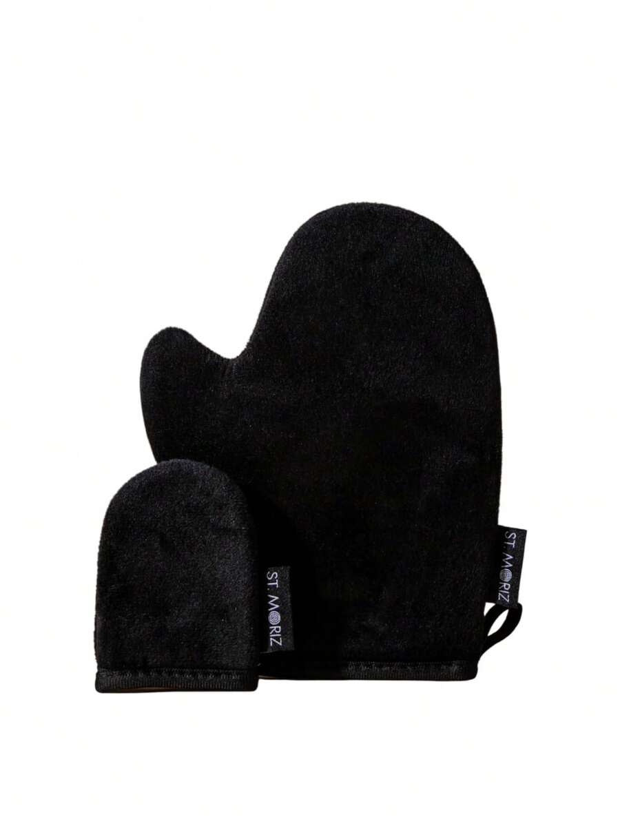 Luxury Double Sided Self Tanning Mitt With Face Mitt Set - Black - View 1