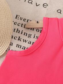 SHEIN Bộ đồ 2 món cho bé gái đi nghỉ hè, gồm áo không tay và quần ống rộng cạp chun, thích hợp cho du lịch. - Nhiều màu - Xem 4