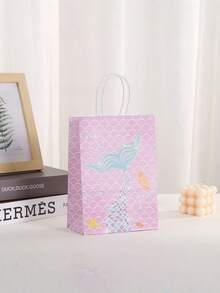 6/18/24/30/36Pcs Mermaid Party Gift Bag Mermaid Party Bag With Handle Pearl Mermaid Gift Bag Undersea Gourmet Gift Wrapping Bags For Birthday Party Decoration Items Snack Gift Wrapping Tote Bag - Multicolor - View 6