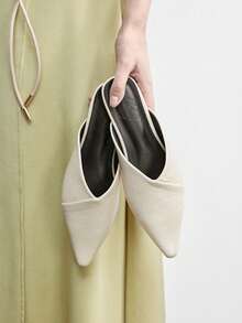 CUCCOO BIZCHIC 女士尖头休闲平底鞋，百搭时尚 - 白色 - 查看 1