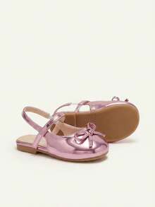 Cozy Pixies A Pair Of Fashionable Versatile Casual Golden Pink Party Fun Princess Style Cute Bow Bag Head Muller Shoes Princess Girl Baby Flat Shoes - Pink - View 8