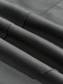 SWAVVY 男士休闲宽松运动裤，褶裥拼接设计，黑灰色，春秋季 - 深灰色 - 查看 5