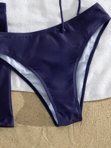 Swim Lushoire 2026 Spring/Summer New Leaf Print Top, High-Cut Bottom, And Modest Tankini Set - Multicolor - View 5