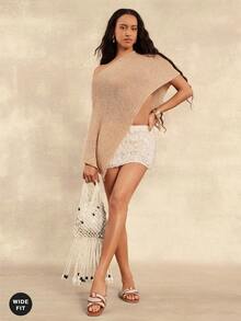 SHUZIA 女士宽楦简约休闲舒适交叉平底凉鞋 - 棕色 - 查看 5