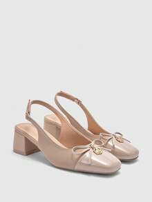 CUCCOO BIZCHIC Women's Classic Low Heel Slip-On Flats, Black For Christmas Valentine's Day Spring Shoes - Apricot - View 7