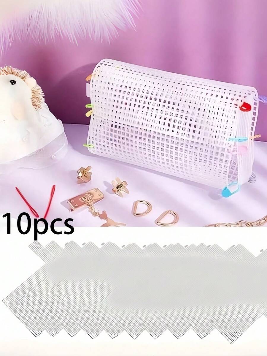 Tấm nhựa trong suốt dạng lưới, vật liệu làm túi xách tự chế họa tiết vải tweed, đồ dùng làm túi xách tùy chỉnh, thiết kế thêu họa tiết động vật. - Như đã trình bày - Xem 1