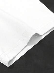 Manfinity Homme 男士圆领常规肩短袖休闲T恤，夏季 - 白色 - 查看 4