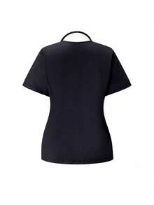 TaskEZ Scrubs Set: V-Neck Short Sleeve Top & Pants Scrub Uniform For Healthcare Workers - Deep Blue - View 5