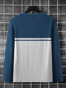 Manfinity Homme Men's Letter Crown Print Round Neck Long Sleeve Casual T-Shirt - Multicolor - View 2