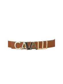 Cavalli Class Women's Logo Buckle Leather Belt Brown - Brown - View 3