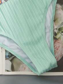 Swim Vcay Swimsuits For Woman Summer Beach Tape High Waisted Bikini Set - Mint Green - View 6