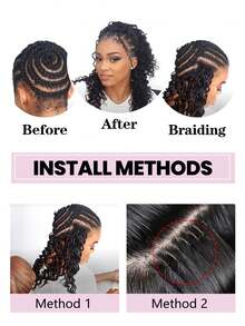 Boho Braids 1 pieza Extensiones de cabello natural rizado tipo pixie de ganchillo, sin nudos, pre-separadas, plumas de cabello de 18-24 pulgadas, 100G - Natural Black - Ver 9