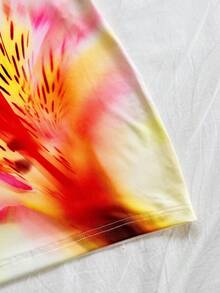 Soleia 女士印花深V领性感迷你连衣裙，度假风 - 彩色 - 查看 4