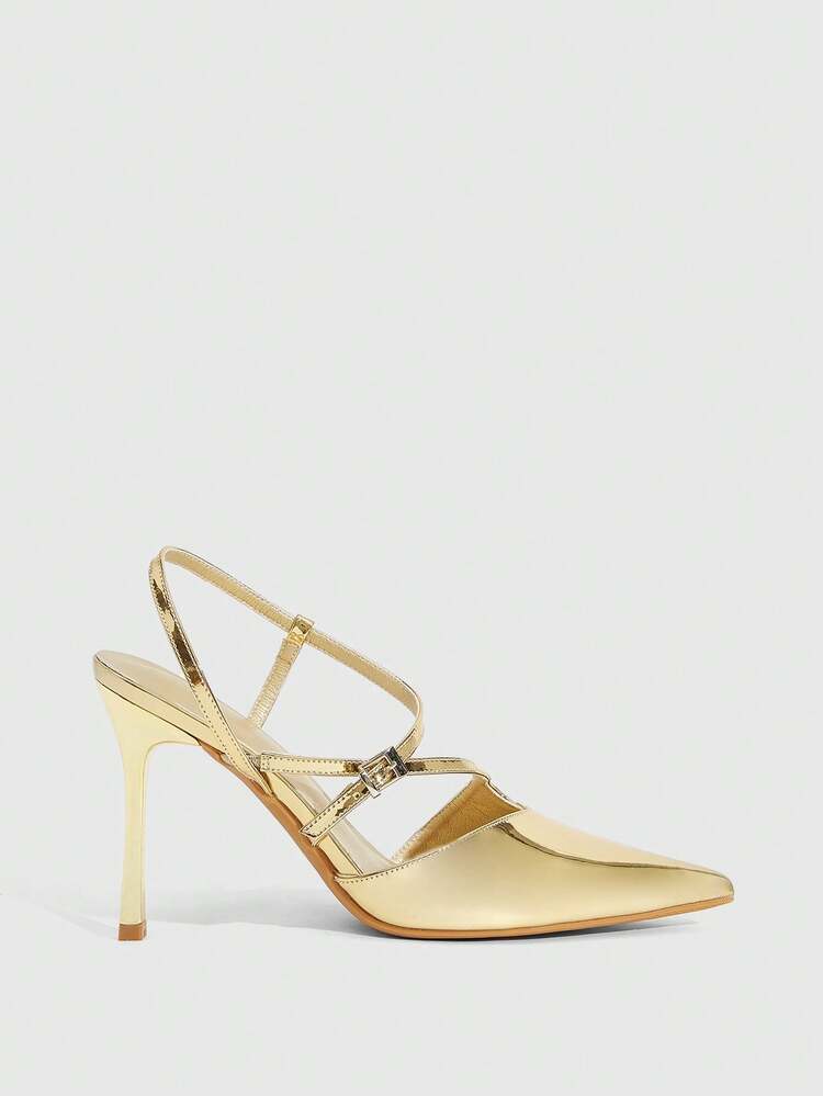 CUCCOO SZL Women Shoes Sexy Fashion Pointed Women Stiletto Belt Buckle Sexy Banquet Party Night Club Women's High Heel Shoes Slingback Shoes