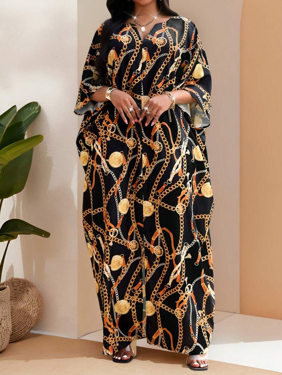 SHEIN Lady 春夏秋冬优雅派对通勤办公彩色编织缺角舞会礼服短袖长袍 - 彩色 - 查看 1