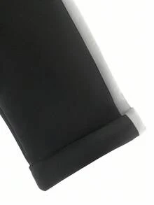 Resyla Quần ống đứng dáng rộng cỡ lớn với túi chéo và viền tương phản, kiểu dáng thanh lịch dành cho nữ. - màu đen - Xem 3