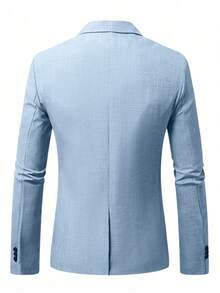 Manfinity Mode Men Space Dye Pocket Single Breasted Blazer - Sky Blue - View 2
